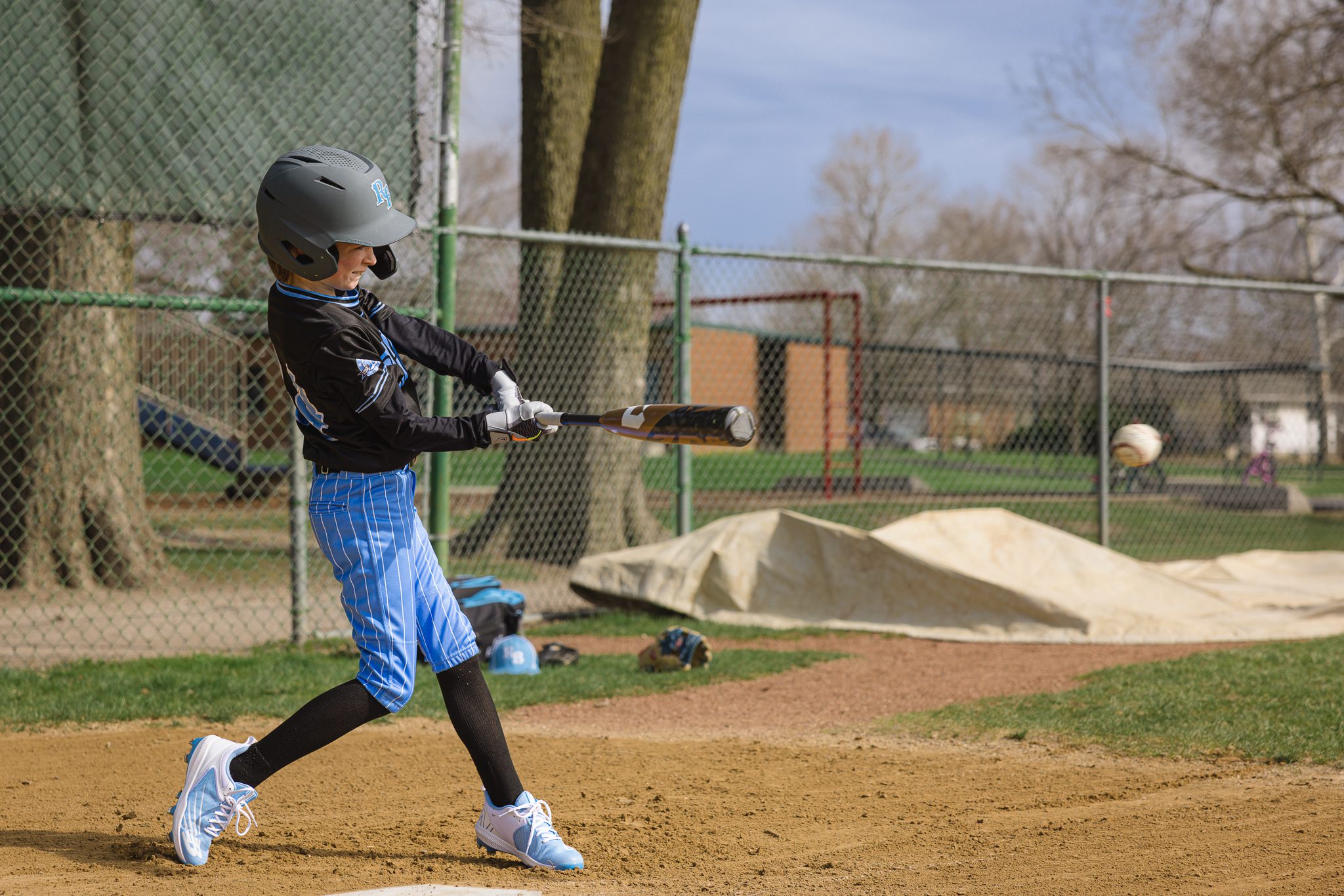 batting practice at Channahon Pony Baseball Fields in Channahon, IL
